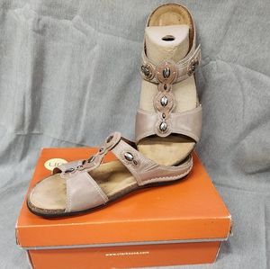 Clarks Unstructured UN. SURF Stone Slide Sandals Women's Size 8.5